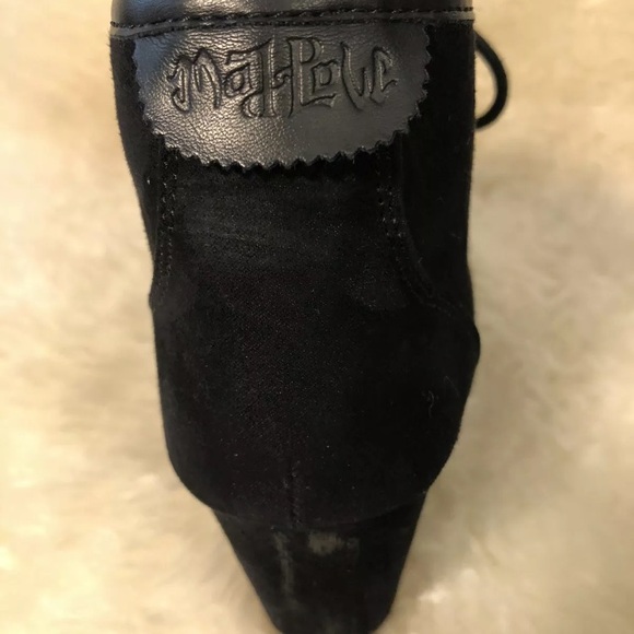 Ankle Bootie Wedge Heel Sz 6 MajPow Faux Suede - Picture 4 of 7